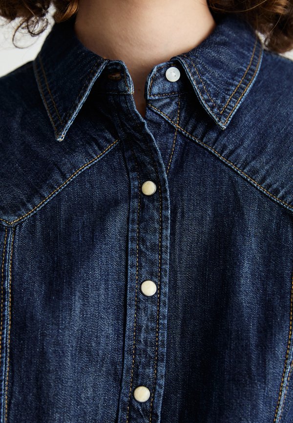 EXAG YOKE  - Button-down blouse - saddle4