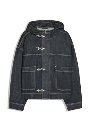 Bershka, HOODED WITH CLASPS - JACKET - Veste en jean - royal blue