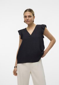 Vero Moda - VMNATJA FLOUNCE - Nyomott mintás póló - black Miniatűr kép 1