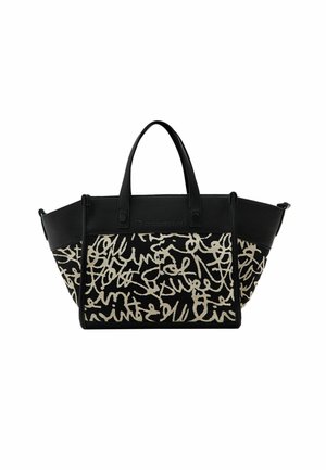 MIDSIZE  TEXT  - Handbag - black