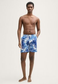 TOM TAILOR DENIM Fürdőnadrág - blue shades watery palm print