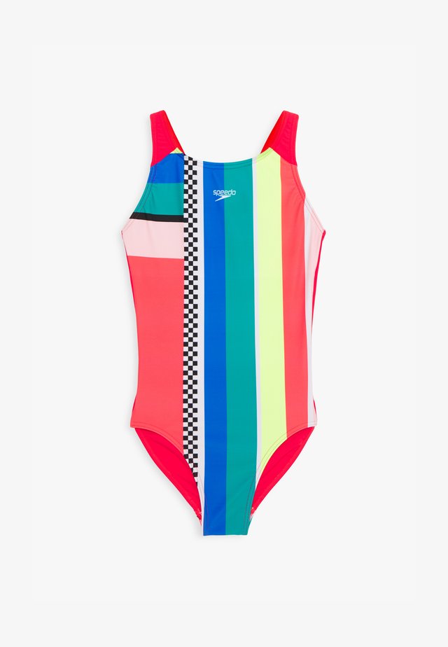 DIGITAL PLACEMENT PULSEBACK - Badeanzug - lava red/fluo yellow/candy/jade/bondi blue/white/black