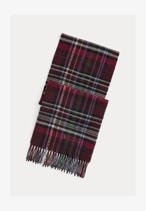 Polo Ralph Lauren TARTAN FRINGE WOOL SCARF - Cachecol - wine/multi