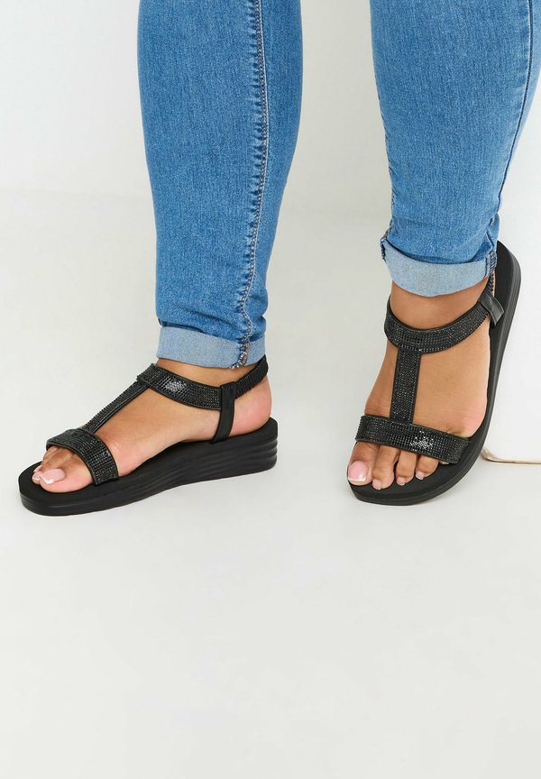 WIDE FIT DIAMANTE STRAP - Keilsandalette