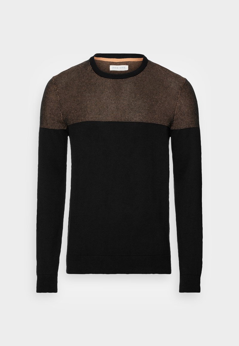 Pier One Strickpullover - black/brown/schwarz - Zalando.de