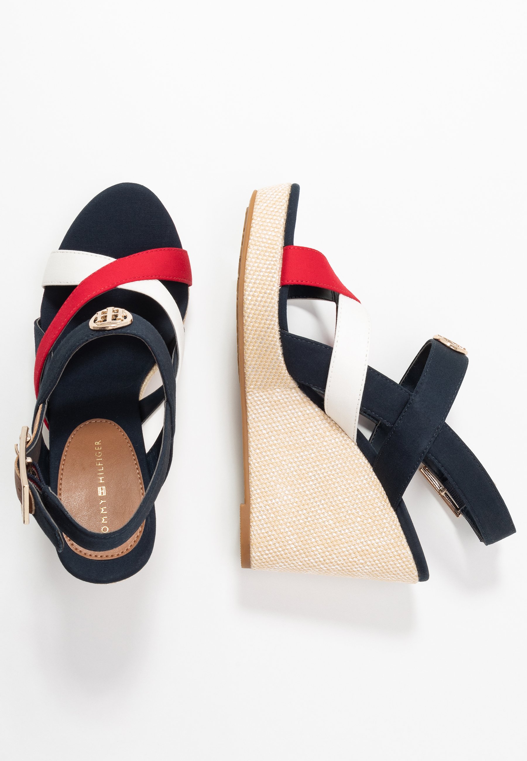 tommy hilfiger red wedges