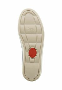 Fehér gumitalp, mintázott felülettel, középen piros kör alakú logóval, és 37-es méretjelzéssel.