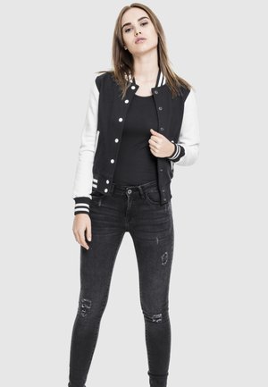 Urban Classics, LADIES 2-TONE COLLEGE SWEATJACKE - Sweat zippé - black/white