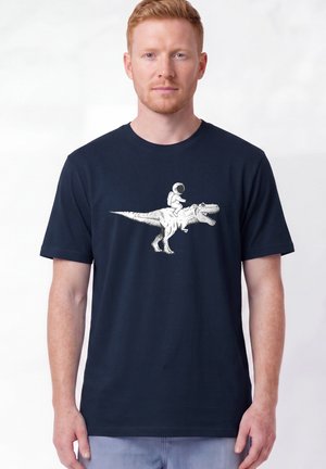 watapparel, ASTRONAUT ON T-REX UNISEX - T-shirt print - french navy