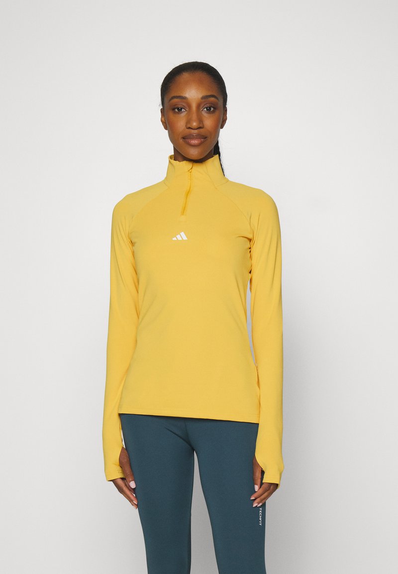 adidas Performance TECHFIT COLD.RDY 1/4 ZIP LONG SLEEVE - Longsleeve - preloved yellow