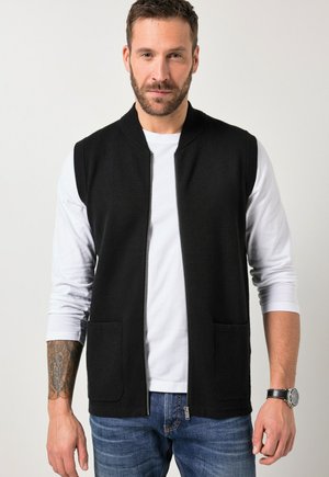 ZIP-UP VARSITY COLLAR ELASTICATED  - Chaleco - black