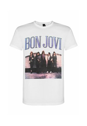BON JOVI BAND CRACKED - Print T-shirt - white