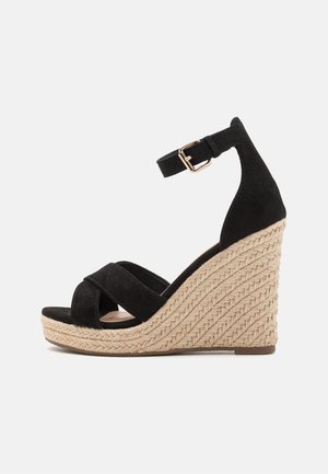 ONLAMELIA WEDGE - Háncstalpú vászoncipők - black