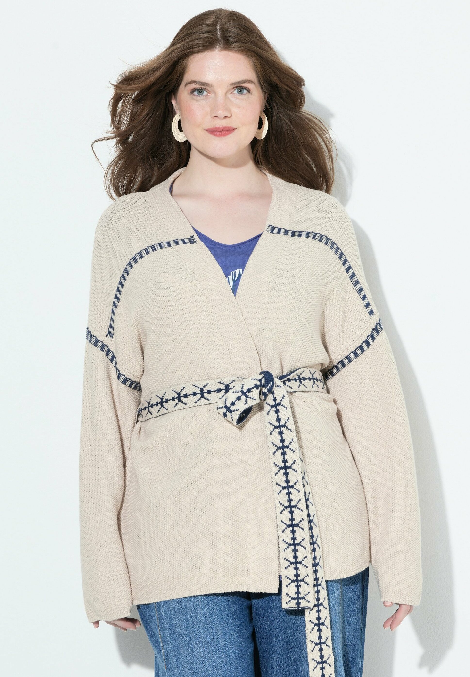 Ulla Popken Strickjacke pale champagne/beige