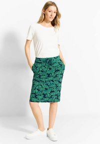 Cecil MIDI MIT PRINT - Áčková sukně - grün