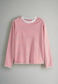 THE SET REGULAR FIT - 4 PACK HEAVYWEIGHT  - Long sleeved top - white taupe brown navy red white stripe