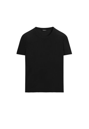 Massimo Dutti FLOWING SHORT SLEEVE WITH CREW NECK - T-shirt basic - black