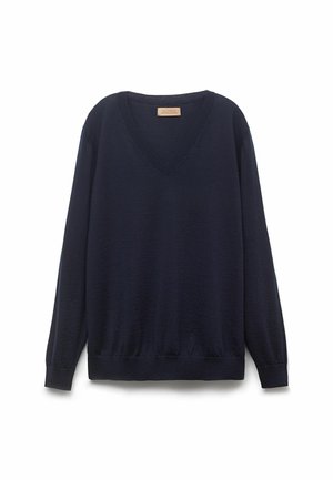 Falconeri ULTRAFINE V-NECK - Pullover - Blue