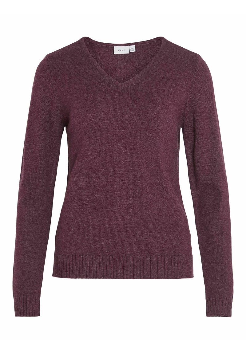 VILA VIRIL L/S V-NECK TOP - Pulover - winter bloom