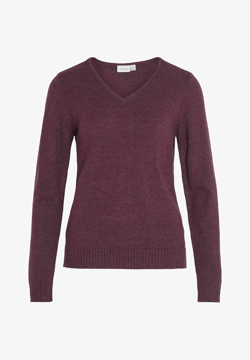 VILA VIRIL L/S V-NECK TOP - Pulover - winter bloom