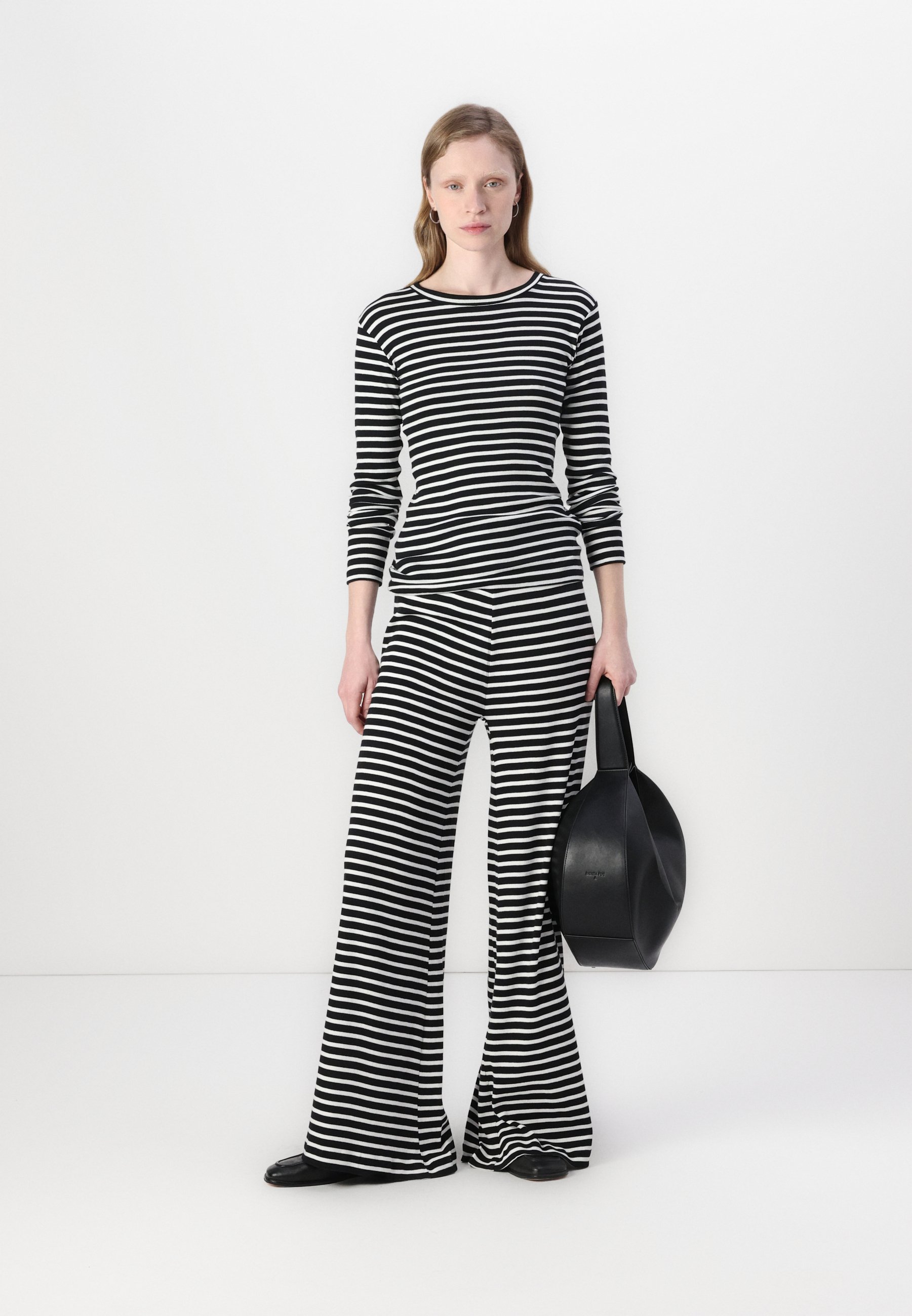 Mads Nørgaard STRIPE TUBA TEE - Long sleeved top - black