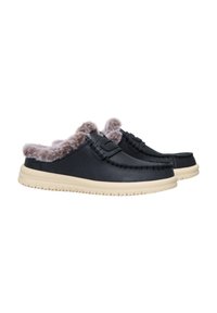 HEYDUDE WENDY NXT MULE LEATHER COZY - Pantuflas - black black