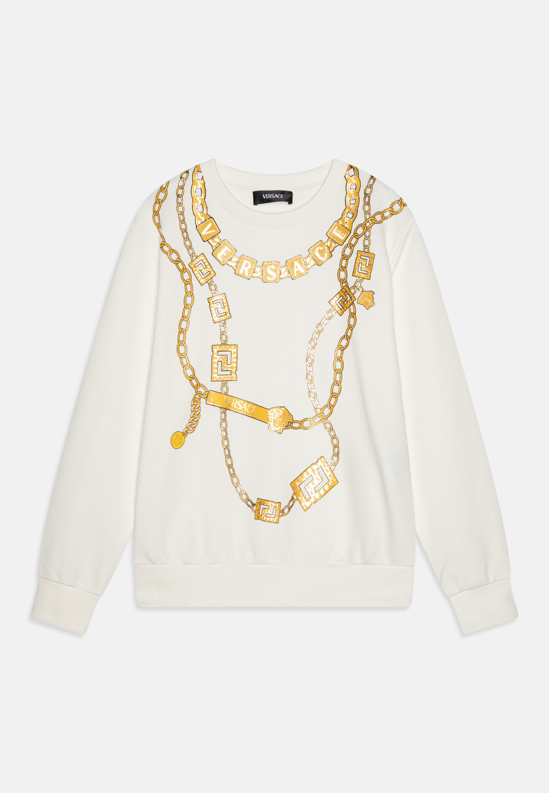 Versace LOGHI NECKLACE PRINT UNISEX Sweatshirt white/gold
