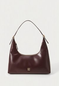 Calvin Klein EMBLEM LEATHER SHOULDER BAG - Cabas - fudge