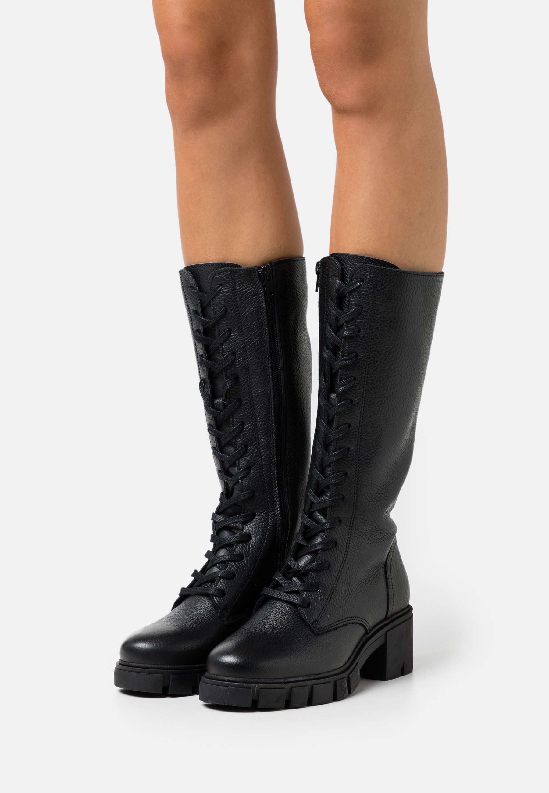 Zign LEATHER - Stivali con i lacci - black/nero - Zalando.it