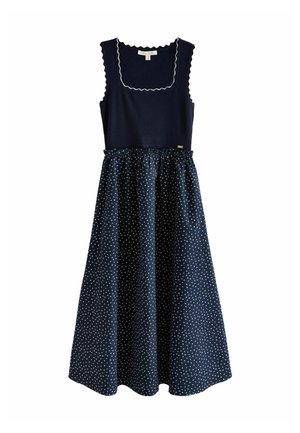 Laura Ashley, REGULAR FIT - 2 IN 1 SCALLOPED EDGE POLKA DOT MIDI DRESS . - Maxi dress - navy