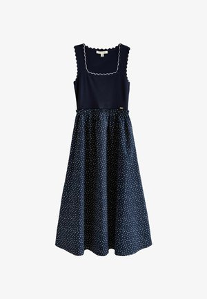 Laura Ashley, REGULAR FIT - 2 IN 1 SCALLOPED EDGE POLKA DOT MIDI DRESS . - Maxi dress - navy