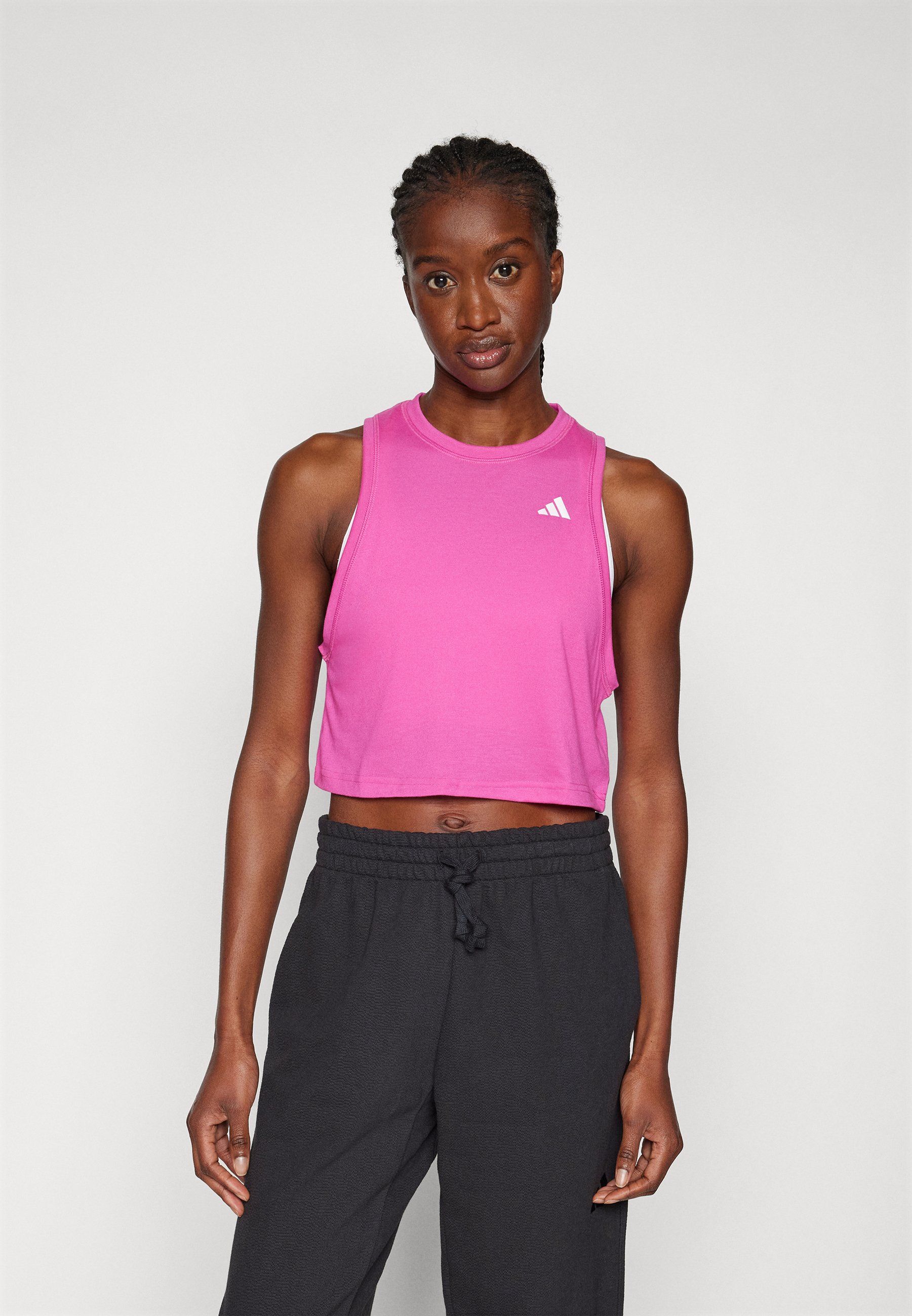 売れ筋商品|||アディダス カットソー トップス レディース Women's Train Essentials Boxy Workout Tank Semi Lucid Fuchsia adidas-Train-Essentials-Boxy-