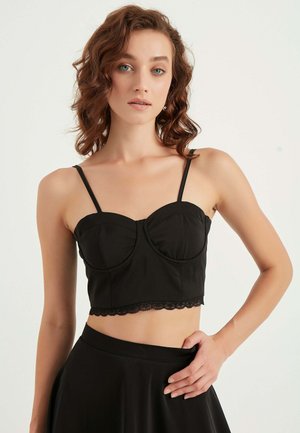 CROP WITH DETAIL - Top - black