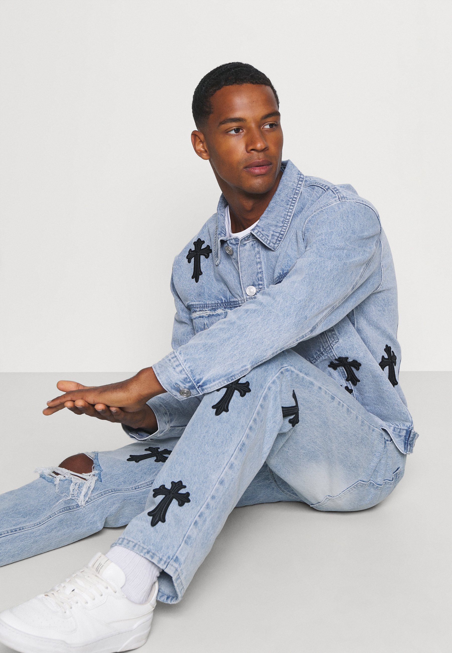 Mennace MENNACE MIRROR CROSS - Jeans straight leg - blue/blå - Zalando.no