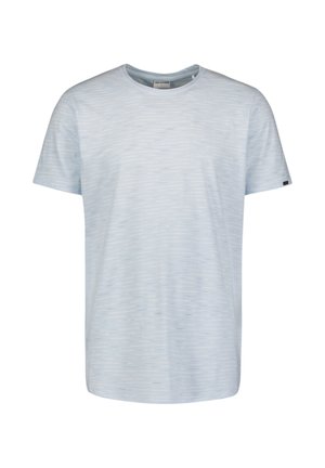 NO EXCESS, STRIPED WITH ROUND NECK - T-Shirt print - sky