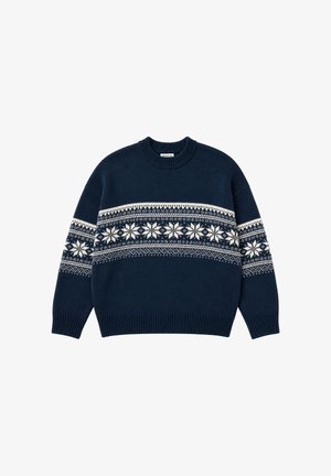 PROHIBITED, NORDIC KNIT SWEATER UNISEX - Πουλόβερ - navy