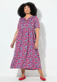 Ulla Popken TINY FLORAL EMPIRE - Jurk - marine