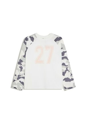 Bershka, CAMOUFLAGE PRINT RAGLAN LONG SLEEVE - T-SHIRT - T-shirt à manches longues - grey