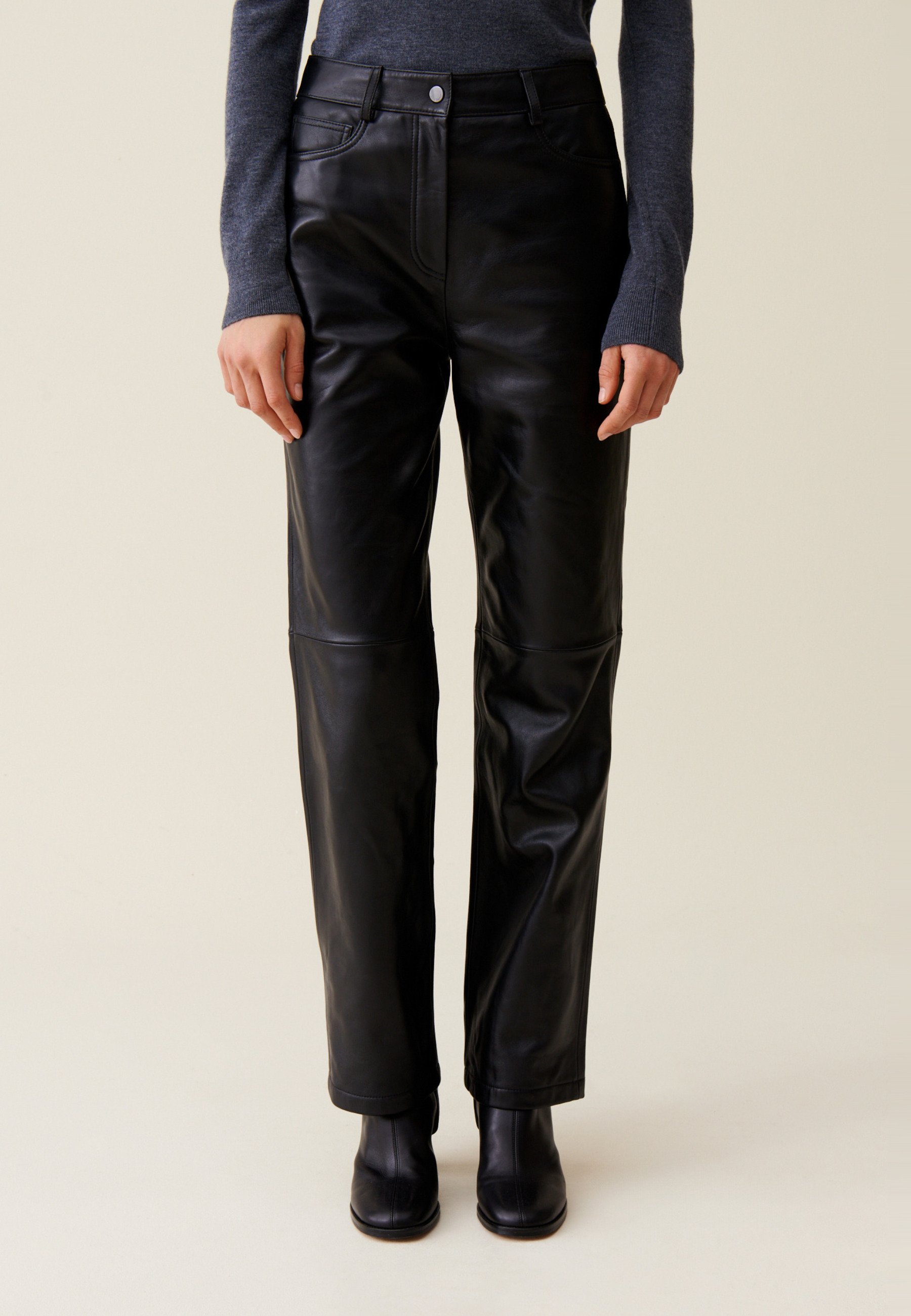 Pantalon Claudie Pierlot Peacock - Noir Taille 36 - 100% Coton - Occasion Comme Neuf