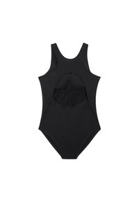 Maillot de bain noir avec un design à dos nageur, découpe à l'arrière et tissu lisse et extensible. Forme simple avec un minimum de détails.