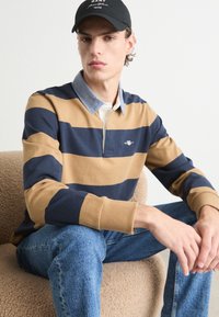 GANT STRIPE HEAVY RUGGER - T-shirt à manches longues - warm khaki