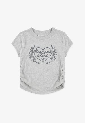 Abercrombie & Fitch LAUREL HEART BABY TEE - T-shirt estampada - light grey heather