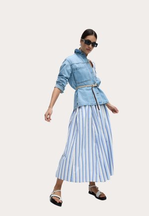 Marks & Spencer, PURE STRIPED MIDI WAISTED  - Day dress - blue mix