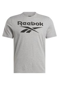 BIG STACKED LOGO TEE - T-shirt med print - medium grey heather