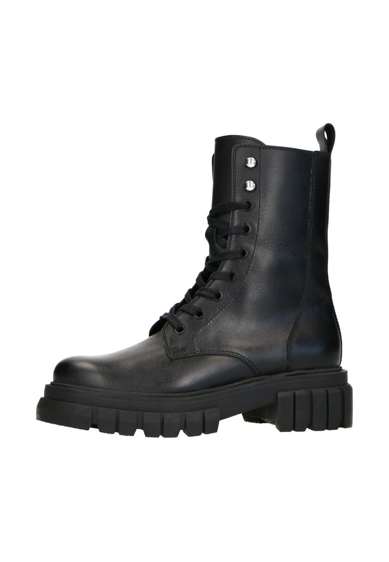 Damen Ankle Boots | Manfield CHUNKY SOHLE Schnürstiefelette schwarz - VV19093 Damen Ankle Boots | Manfield CHUNKY SOHLE Schnürstiefelette schwarz - VV19093