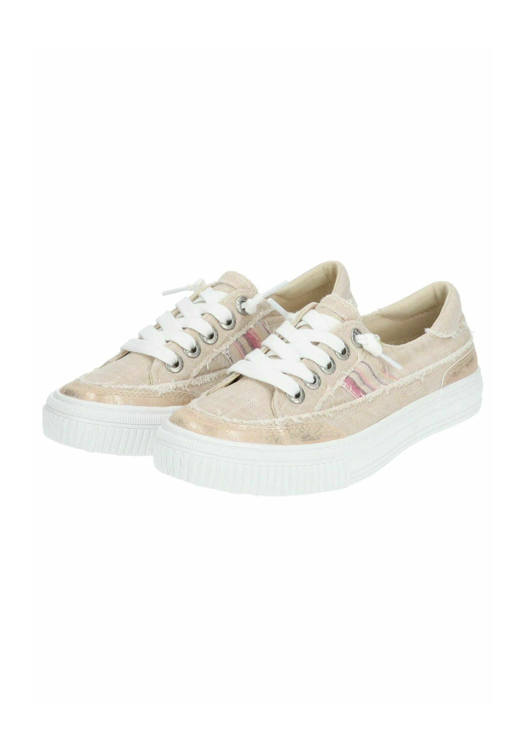 Blowfish Malibu Sneaker Donna Modern – Twill Beige, Tomaia In Tela Con Dettagli In Finta Pelle Scamosciata, Suola Platform Con Accento Metallico, Vegan, Taglia 37.5 EU