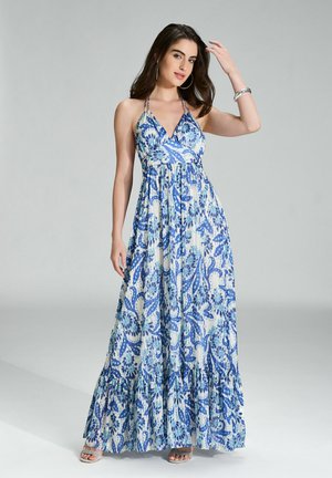 Swing Maxi dress - ivory   blue