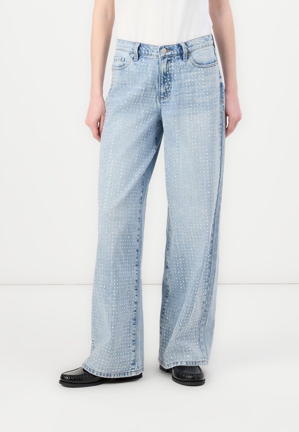 HIGH RISE RHINESTUD EMBELLISHED WIDE LEG - Wide Leg - lake