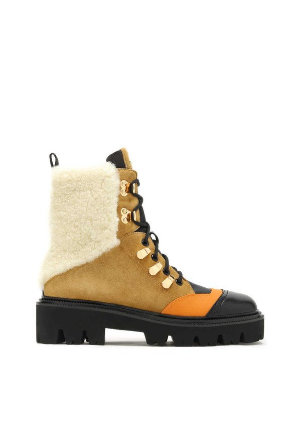 SAMMY-ANKLE BOOTS - Plateaustiefelette - beige