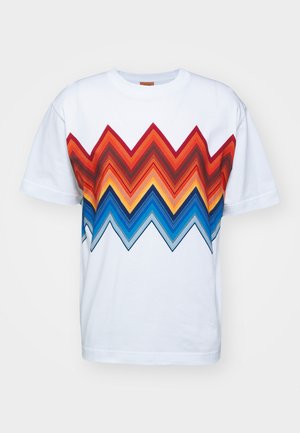 Missoni SHORT SLEEVE  - T-shirt imprimé - white/orange